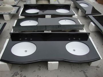 โต๊ะเครื่องแป้งห้องน้ำสีดำ Countertops 2cm / 3cm หนา 4 &quot;/ 6&quot; Back Splash